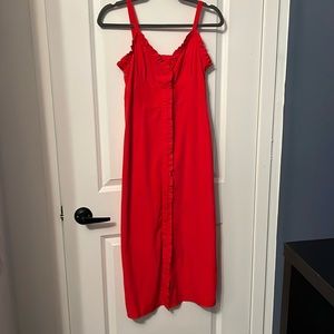 Red midi topshop dress